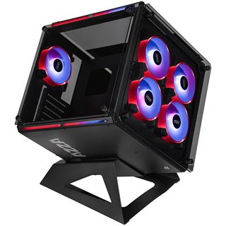 Azza Cube 802F mit Sichtfenster Wuerfel ohne Netzteil schwarz
