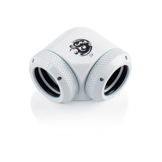 Bitspower Adapter 90 Grad Hardtube 14mm auf Hardtube 14mm weiss