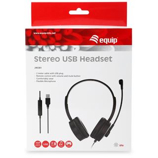 Equip USB-Headset 245301 2m Kabel, schwarz, USB
