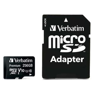 256GB Verbatim microSDXC Card Premium, Class 10, U1 (R) 90MB/s, (W)