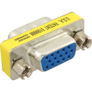 InLine VGA Mini Gender Changer VGA 15pol Stecker auf VGA 15pol Buchse