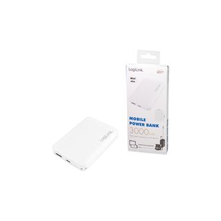 Logilink Mobile Powerbank 3000mAh ,LiPo, 1xUSB, weiss
