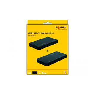 Delock HDMI/USB-C KVM Switch 4K 60Hz mit USB2.0