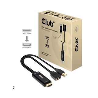 Club 3D Adapter HDMI 2.0 > DP 1.2 4K@60Hz HDR aktiv St/Bu retail