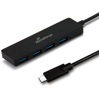 MediaRange USB Type-C auf USB 3.0 Verteiler 1:4 schwarz