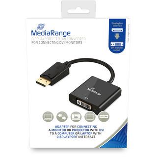 MediaRange DVI-I Buchse (24+5-polig)/ DP Stecker 15cm schwarz