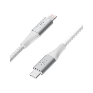2.00m Belkin Lightning/USB-C Kabel ummantelt mfi weiss