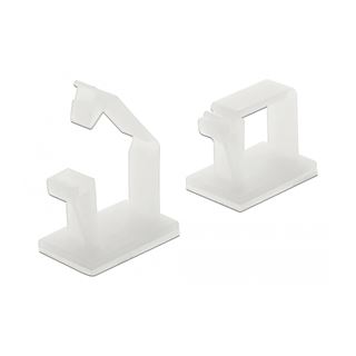 Delock Kabelhalter mit Verschlussclip selbstklebend natur 10