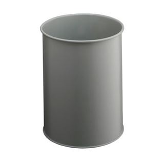 Durable Papierkorb Metall rund 15 Liter grau