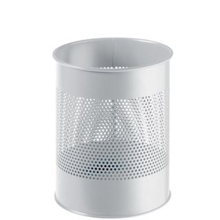 Durable Papierkorb Metall rund 15 Liter mit Ring 165mm grau