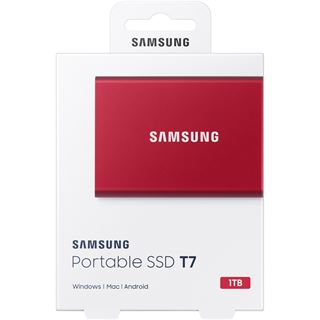 1TB Samsung Portable SSD USB-C 3.1 T7 rot metallic