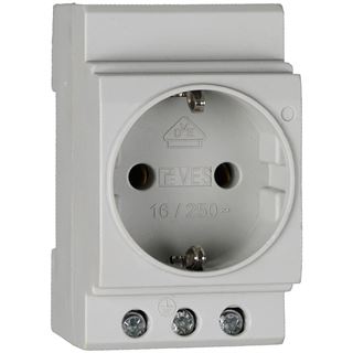 EFB Elektronik Einbausteckdose 1-fach für Hutschiene, grau