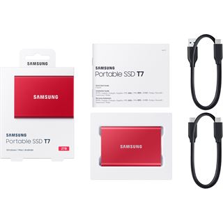 2TB Samsung SSDex USB 3.2 Gen.2 Portable T7 rot