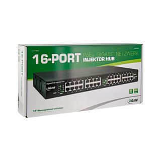 InLine PoE+ Gigabit Netzwerk Injektor Hub 16 Port (16x PoE+),