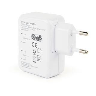 Gembird Universal USB-Ladegerät 4-Port 3.1 A 15W weiss
