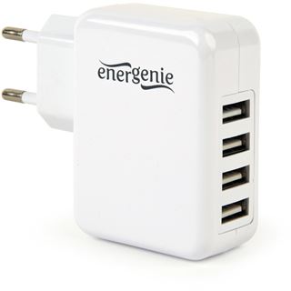 Gembird Universal USB-Ladegerät 4-Port 3.1 A 15W weiss
