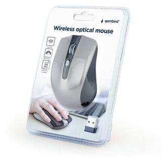 Gembird Maus OPT WIRELESS 4 Tasten inkl. USB schwarz-grau