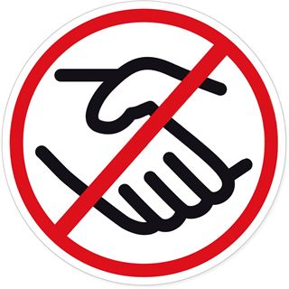 Herma Hinweisetiketten H&auml;ndesch&uuml;tteln schwarz/rot/weiss