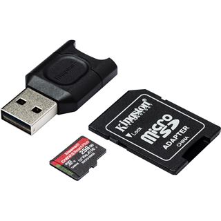 256GB Kingston Canvas React Plus microSDXC SDCR2 w/Adapter + MLPM