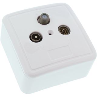 InLine Antennensteckdose AP/UP Set Koax Stecker + Koax Buchse auf F