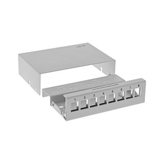 InLine Patchfeld-Dose Aufputz f&uuml;r 8x Keystone RJ45, Metall,