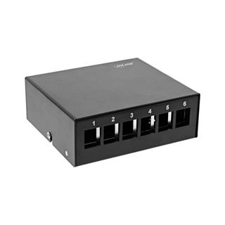 InLine Patchfeld-Dose Aufputz für 6x Keystone RJ45, Metall,
