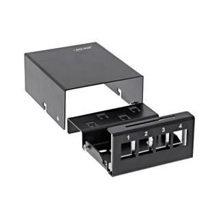 InLine Patchfeld-Dose Aufputz f&uuml;r 4x Keystone RJ45, Metall,