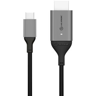 1.00m Alogic USB Kabel USB-C to HDMI M/M 4K 60Hz grau