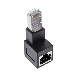 InLine RJ45 Adapter Cat.6A, RJ45 Stecker / Buchse, 90° nach unten