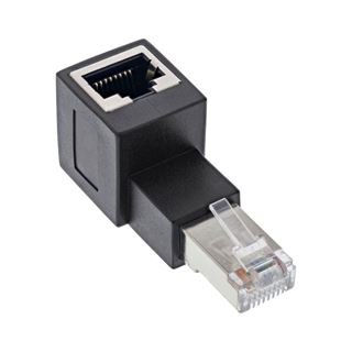 InLine RJ45 Adapter Cat.6A, RJ45 Stecker / Buchse, 90° nach oben