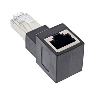 InLine RJ45 Adapter Cat.6A, RJ45 Stecker / Buchse, 90° nach oben