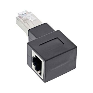 InLine RJ45 Adapter Cat.6A, RJ45 Stecker / Buchse, 90° nach