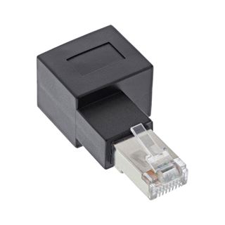 InLine RJ45 Adapter Cat.6A, RJ45 Stecker / Buchse, 90° nach