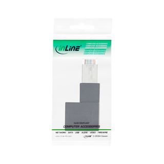 InLine RJ45 Adapter Cat.6A, RJ45 Stecker / Buchse, 90° nach
