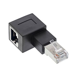 InLine RJ45 Adapter Cat.6A, RJ45 Stecker / Buchse, 90&deg; nach links