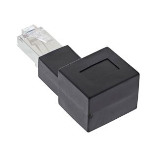 InLine RJ45 Adapter Cat.6A, RJ45 Stecker / Buchse, 90&deg; nach links