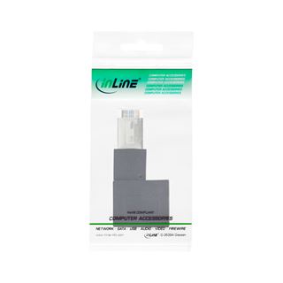 InLine RJ45 Adapter Cat.6A, RJ45 Stecker / Buchse, 90&deg; nach links