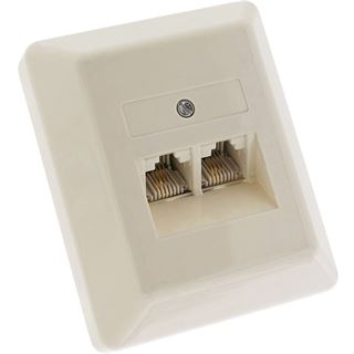 Inline ISDN Anschlußdose 2x RJ 45 Bu AP