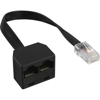 0.15m InLine ISDN Adapter RJ45 Stecker auf 2xRJ45 Buchse Schwarz