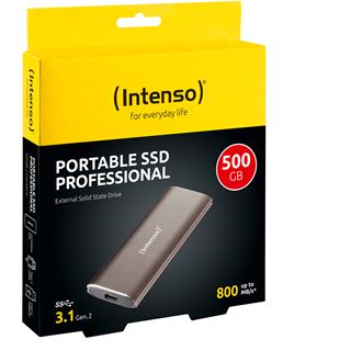 500GB Intenso externe SSD Professional Festplatte Braun-Metallic