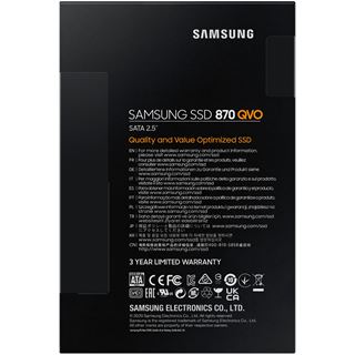 4TB Samsung SSD 870 QVO 2.5" (6.4cm) SATA 6Gb/s 3D-NAND QLC