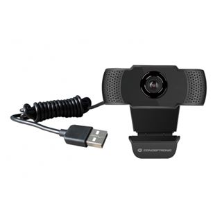 Conceptronic Webcam AMDIS 1080P Full HD Webcam+Microphone schwarz