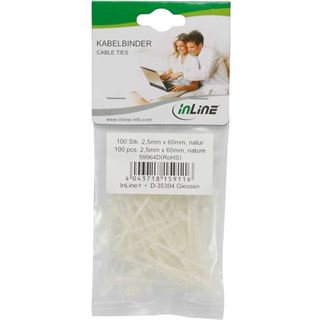 InLine Kabelbinder 2,5mm x100mm natur 100 St&uuml;ck