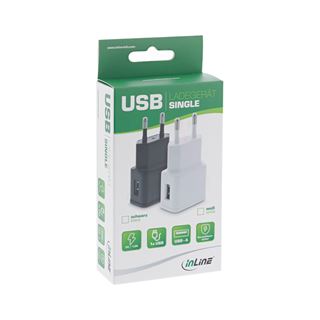 InLine USB Ladegerät Single, Netzteil, Stromadapter, 100-240V zu