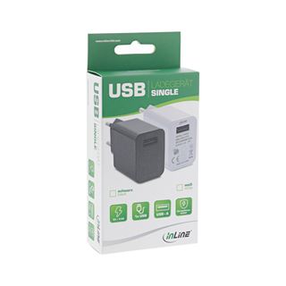 InLine USB Ladegerät Single, Netzteil, Stromadapter, 100-240V zu