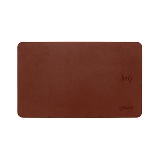 InLine Maus-Pad, Wireless Charging, 370x225x7mm, braun Qi