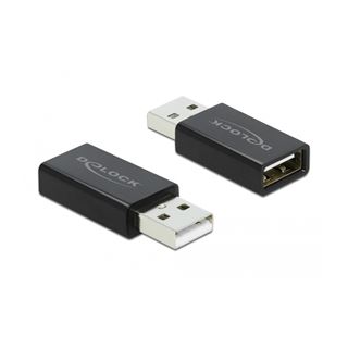 Delock USB Datenblocker, Adapter Typ-A Stecker zu Typ-A Buchse (2 A),