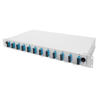 19" DIGITUS LWL Patchpanel, ausziehbar, 1 HE, lichtgrau