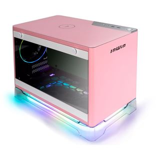 IN WIN A1 Plus Mini ITX Gehäuse, pink, mit Sichtfenster, mit