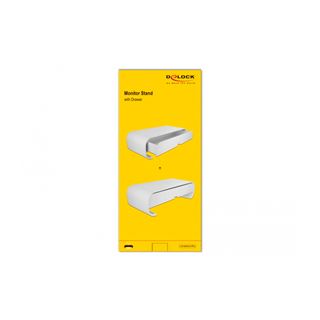 Delock Monitorständer mit Schublade, weiss